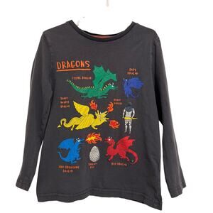 Mini Boden Educational Dragon Graphic L/S Top 6-7Y
